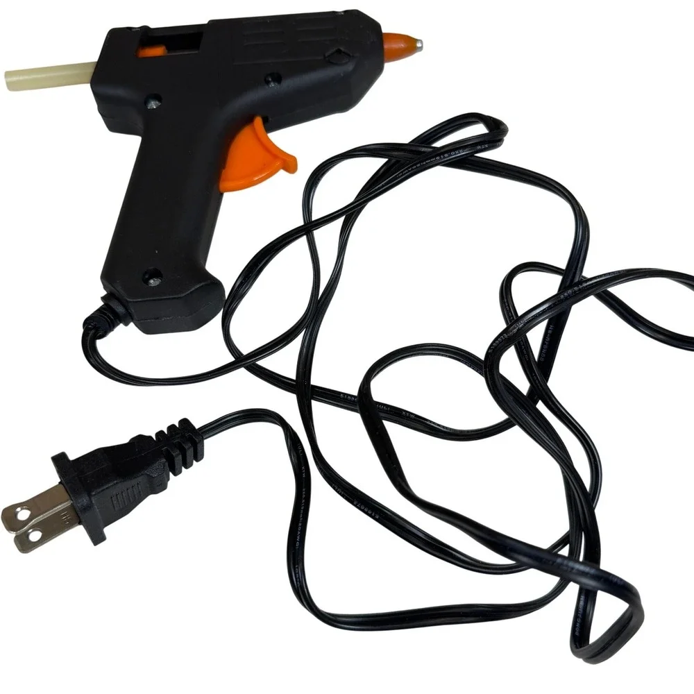 Mini Hot Glue Gun 10W TY-G1001 Black Orange with 15 Glue Sticks Craft Tool